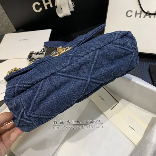Chanel女包 香奈兒專櫃最新款中號牛仔布包 Chanel19系列牛仔口蓋包 AS1161  djc4311